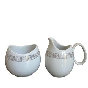 Vintage Mid Century Rosenthal Continental Greek Key Pattern Creamer And Sugar